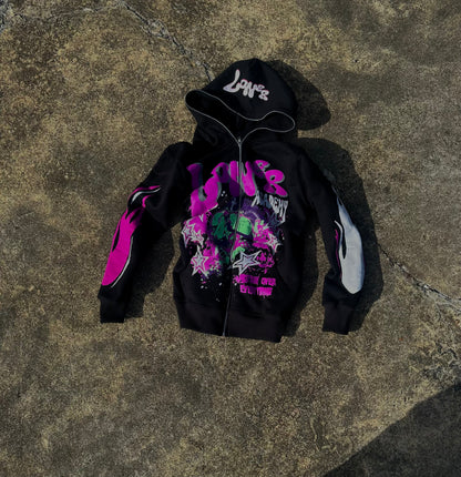 LA Skull full-zip(pink)