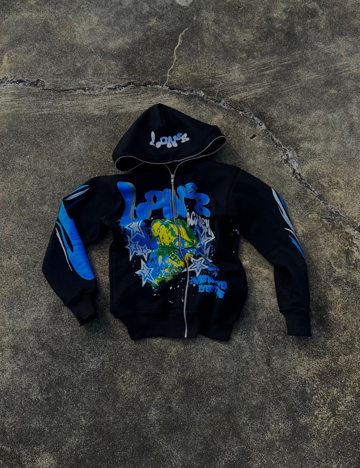 LA skull full-zip(blue)