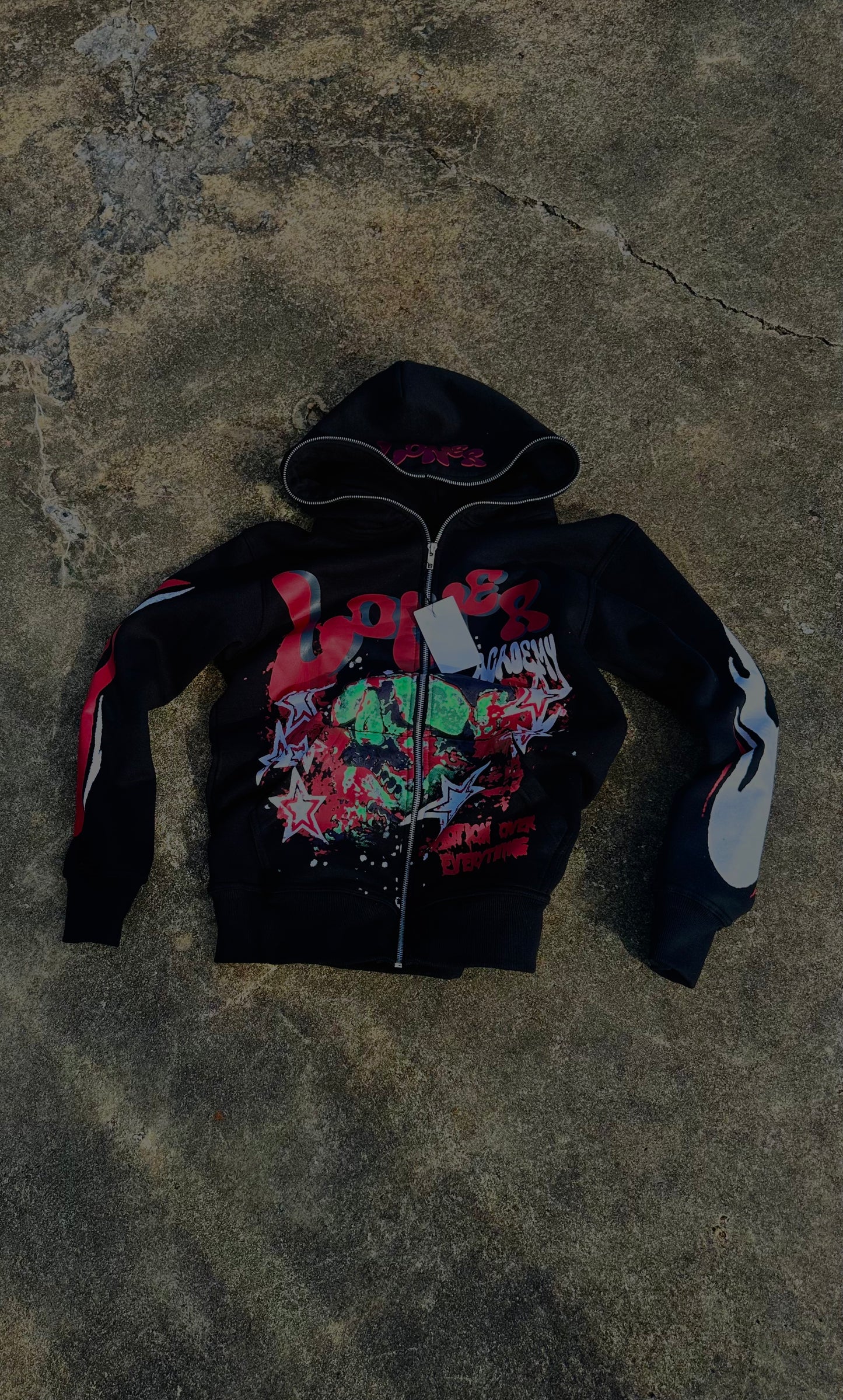 LA skull full-zip ( red)